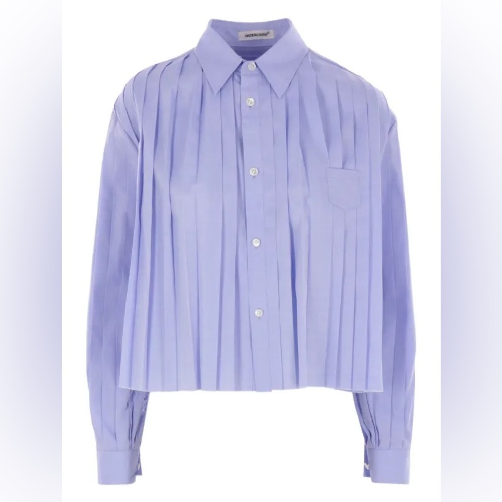 Undercover Jun Takahashi Blue Pleated Button Down Shirt - Picture 2 of 9